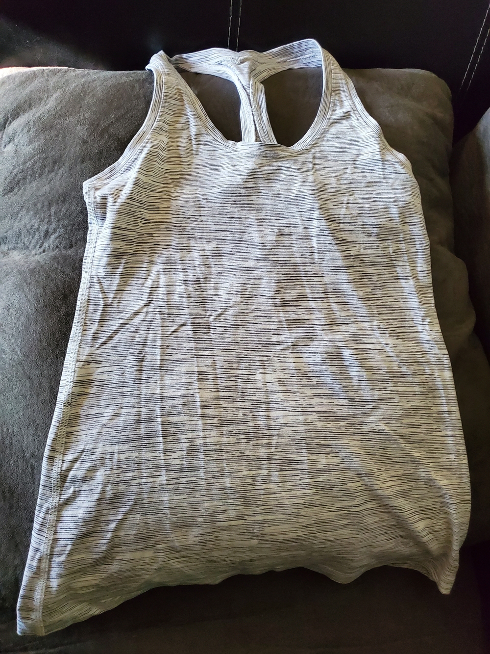 lululemon Striped Athletic Tank in White & Black Like New